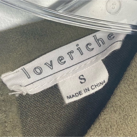 LOVE RICHE Vegan Suede Western Shift Dress with Pockets in Moss Green - Size S - Picture 10 of 10
